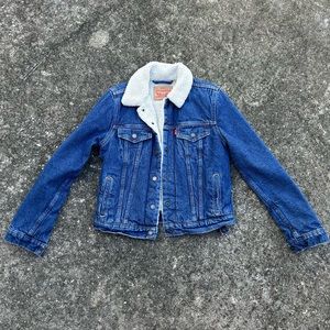 LEVI'S Sherpa Lined Snap Button Denim Jacket SZ Small